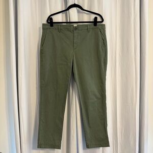 GAP Girlfriend High Rise Chino Pants Olive Stretch Cotton Women’s 16